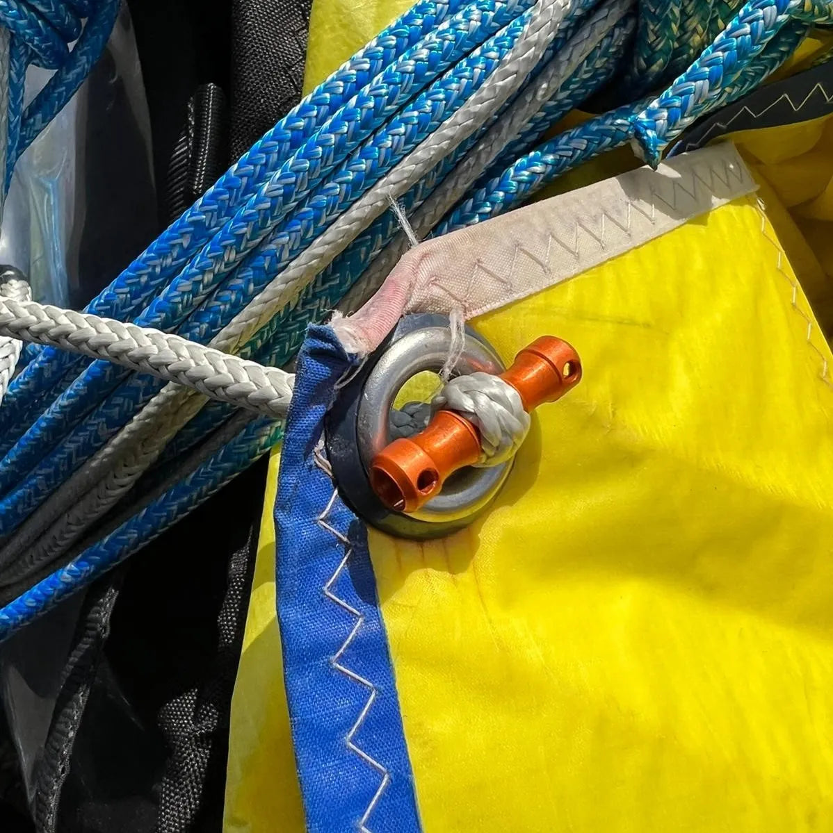 Orange Allen Dogbone on Spinnaker halyard